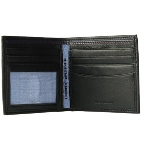 Tommy Hilfiger Men's Leather Billfold Wallet - Black